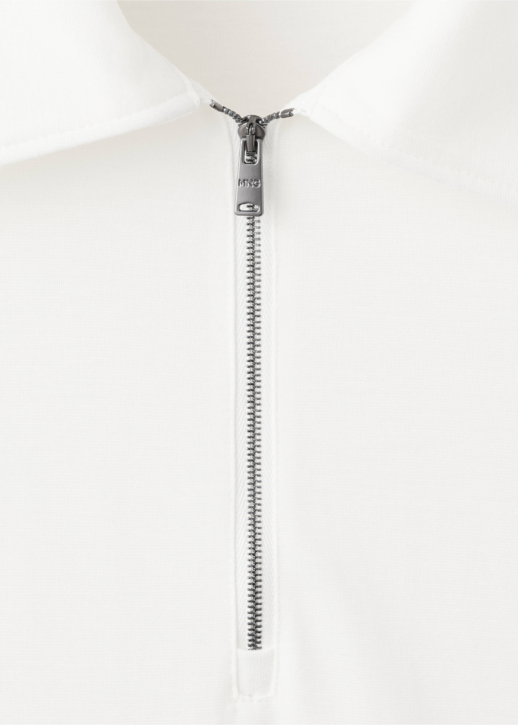 Regular-fit zip polo - Details of the article 8, White. Ref: 37021371-00.