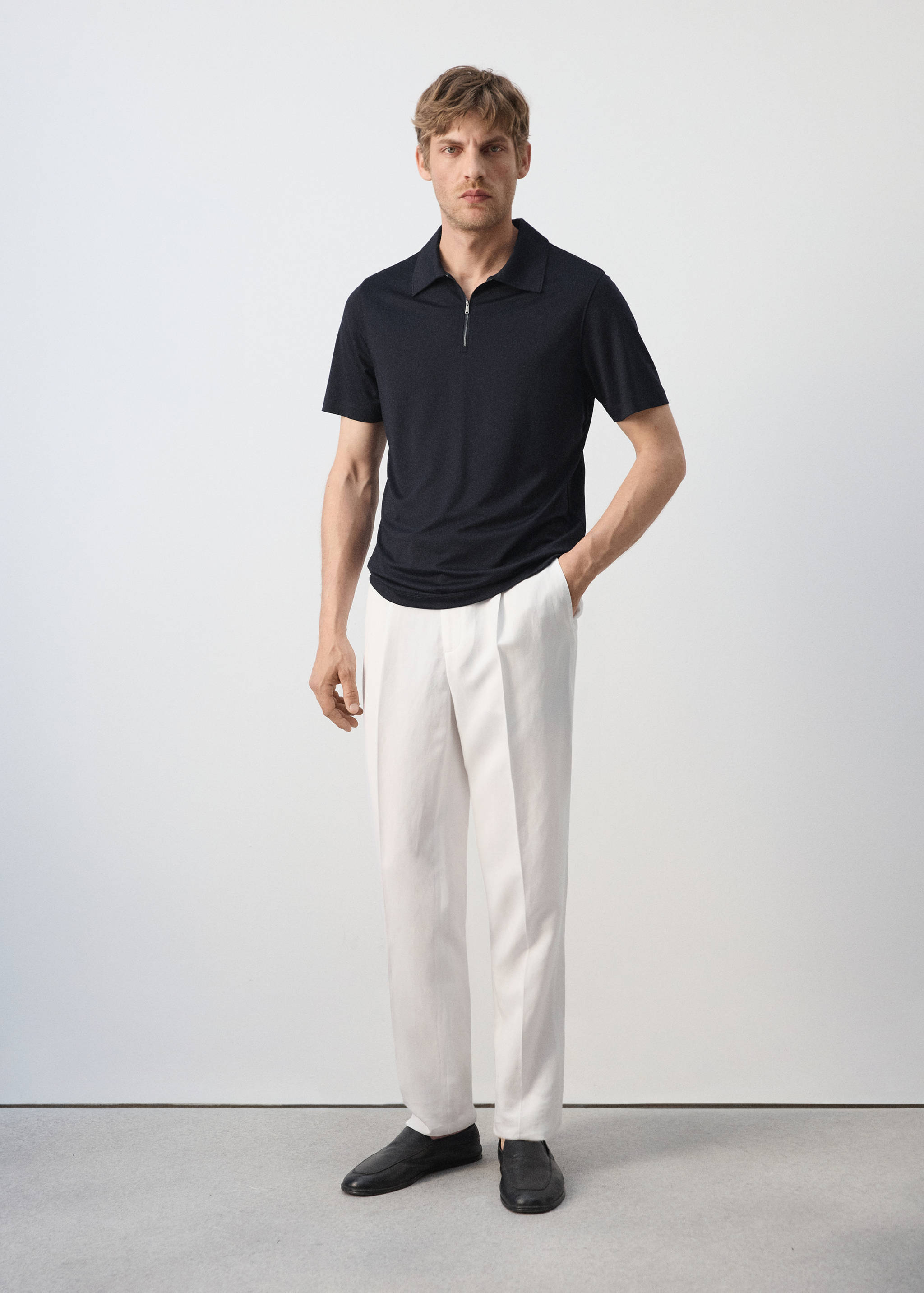 Regular-fit zip polo - General plane