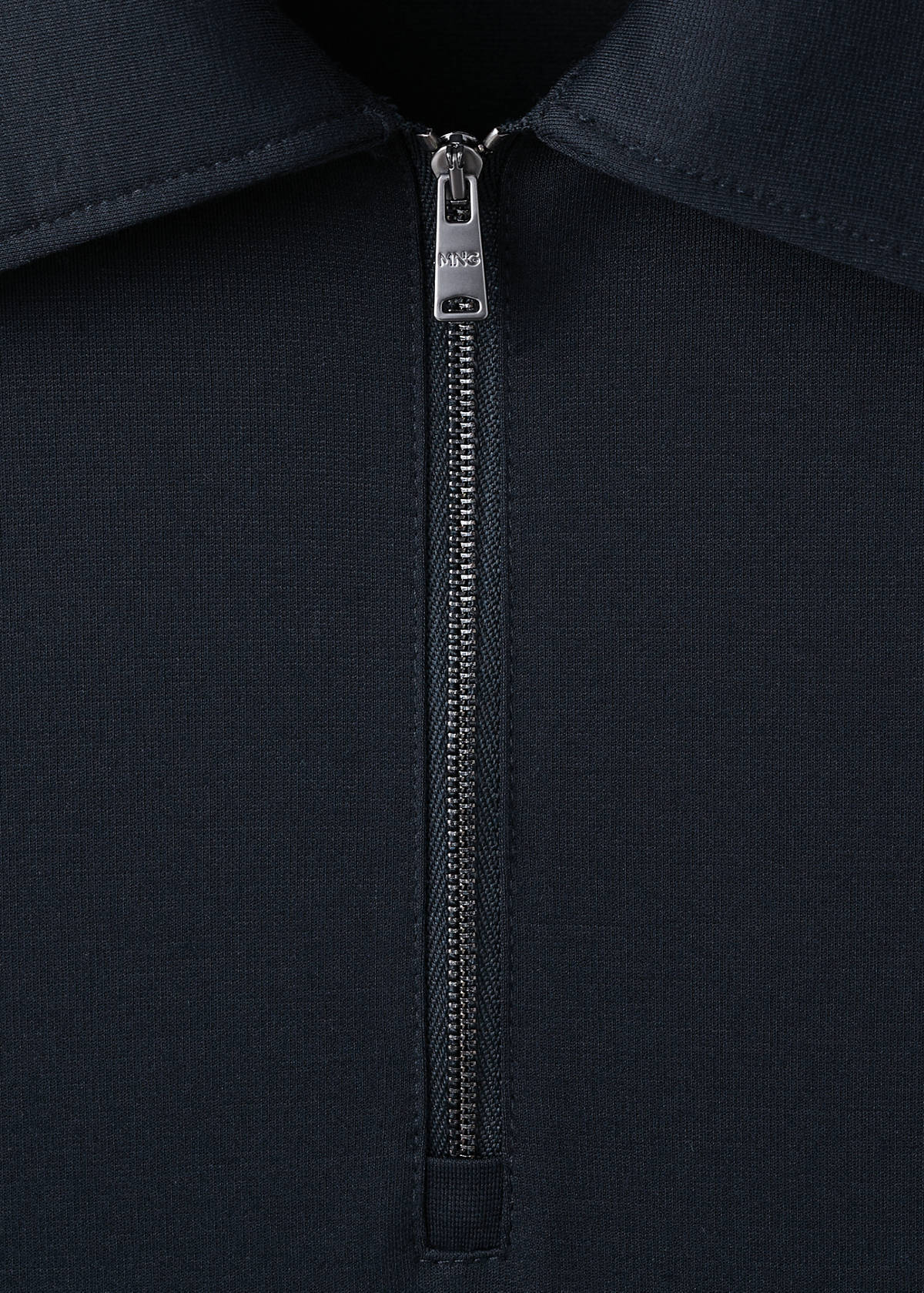 Regular fit zip polo — Navy
