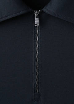 Regular fit zip polo — Navy 7