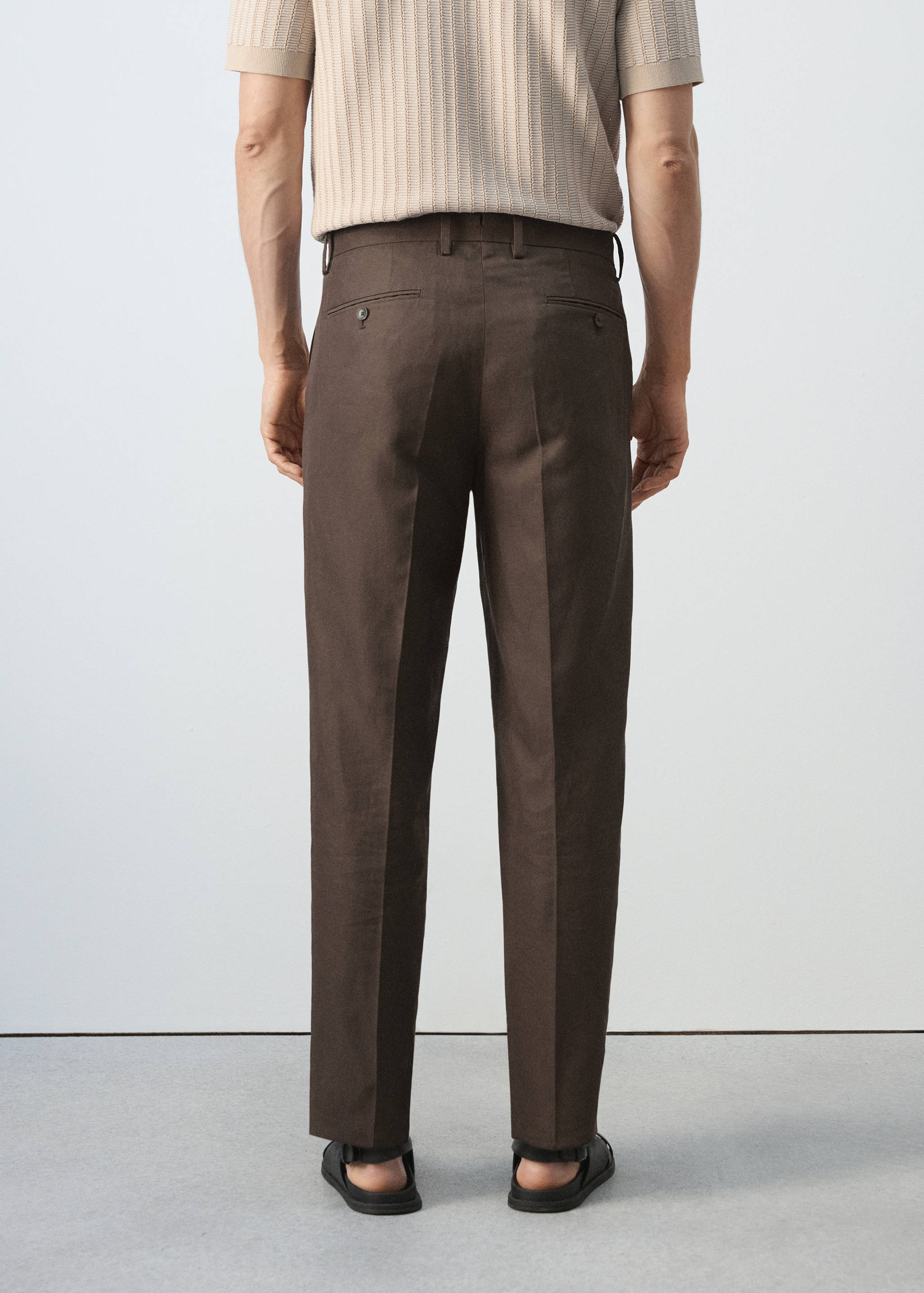 Linen-lyocell blend suit trousers - Reverse of the article