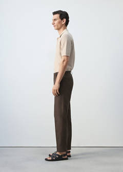 Lyocell linen blend suit trousers — Brown 5
