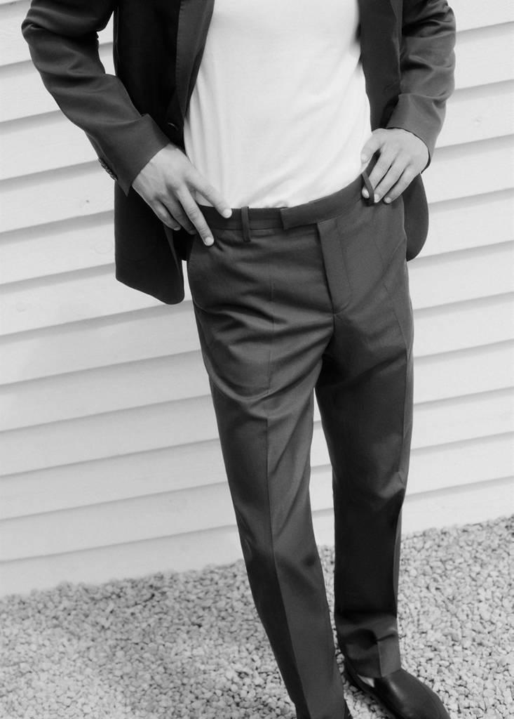 Lyocell linen blend suit trousers — Brown