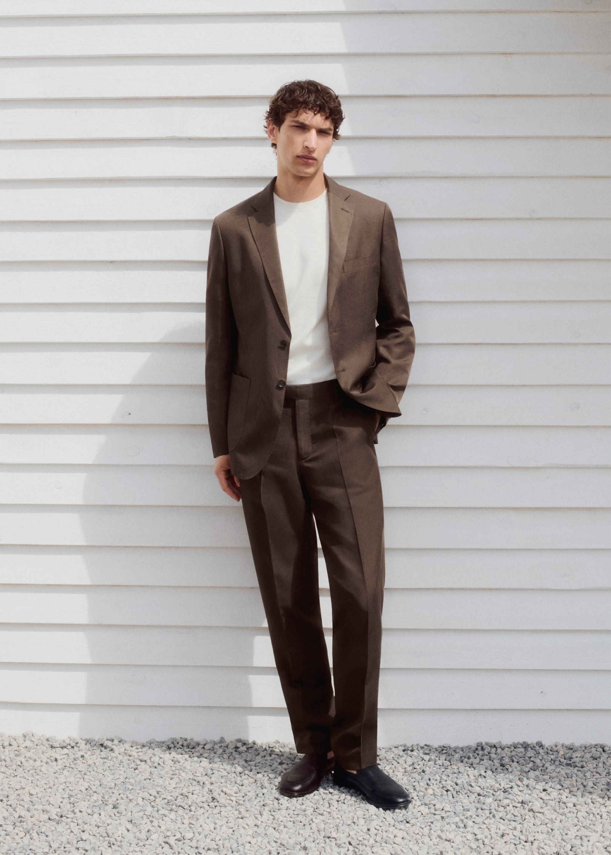 Lyocell linen blend suit trousers - Details of the article 8