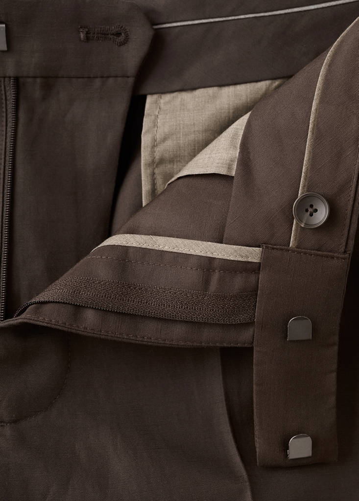 Lyocell linen blend suit trousers — Brown
