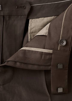 Lyocell linen blend suit trousers — Brown 11
