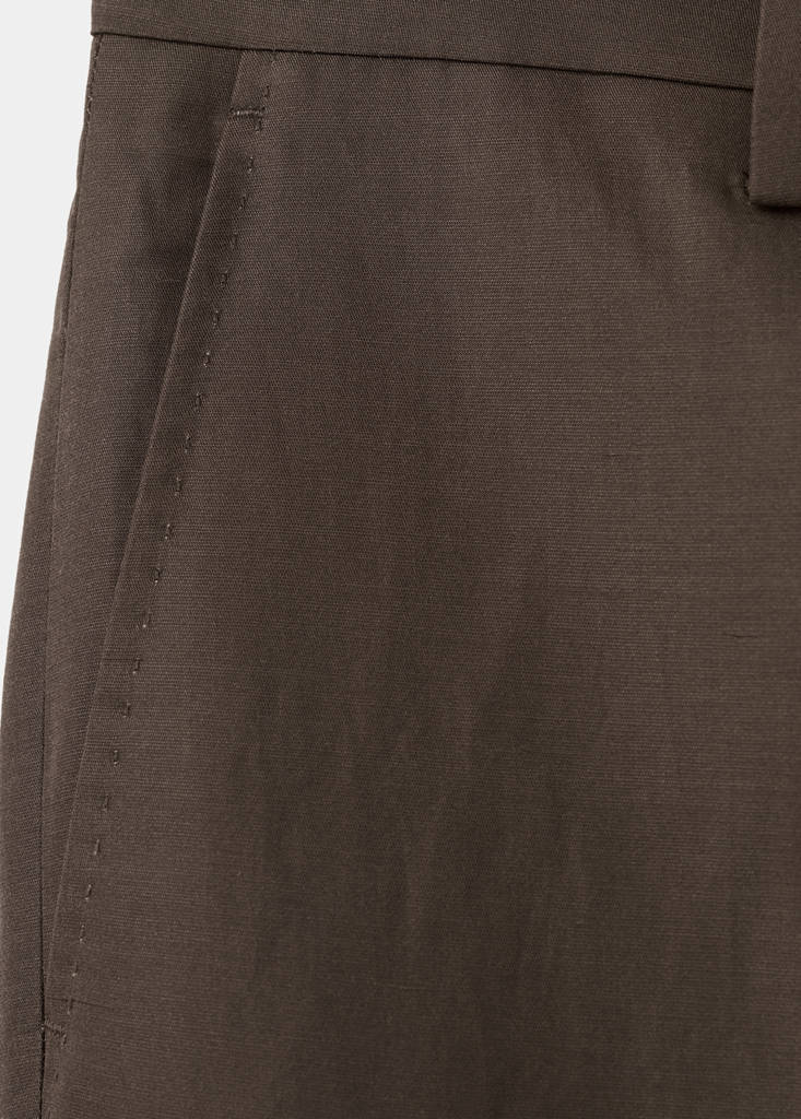 Lyocell linen blend suit trousers — Brown