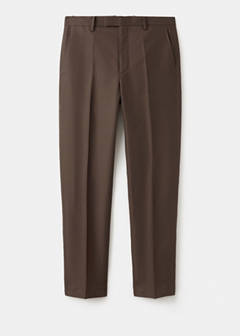 Lyocell linen blend suit trousers — Brown 9