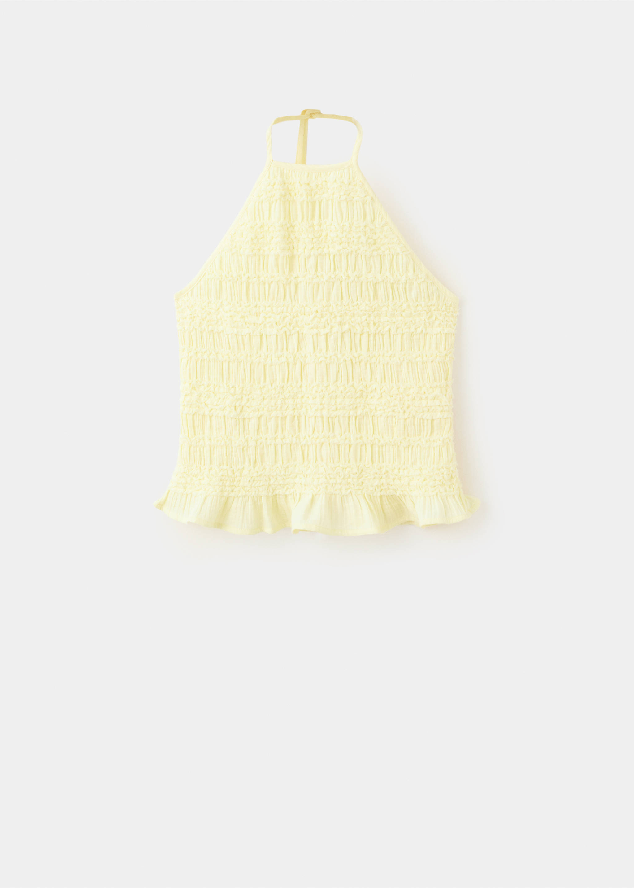 Halter neck crinkle top - Article without model, Pastel Yellow. Ref: 37021373-00.