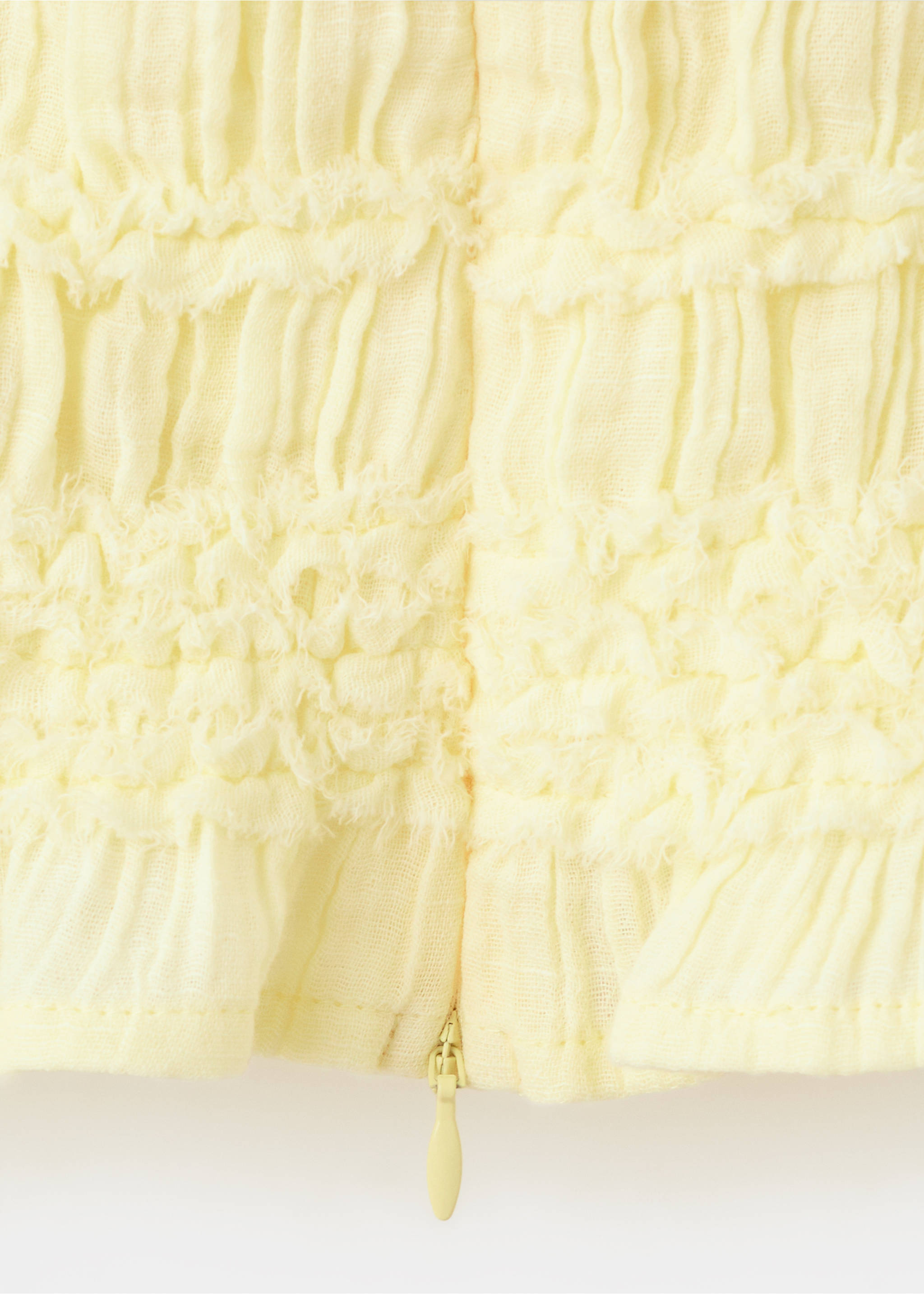 Halter neck crinkle top - Details of the article 0, Pastel Yellow. Ref: 37021373-00.