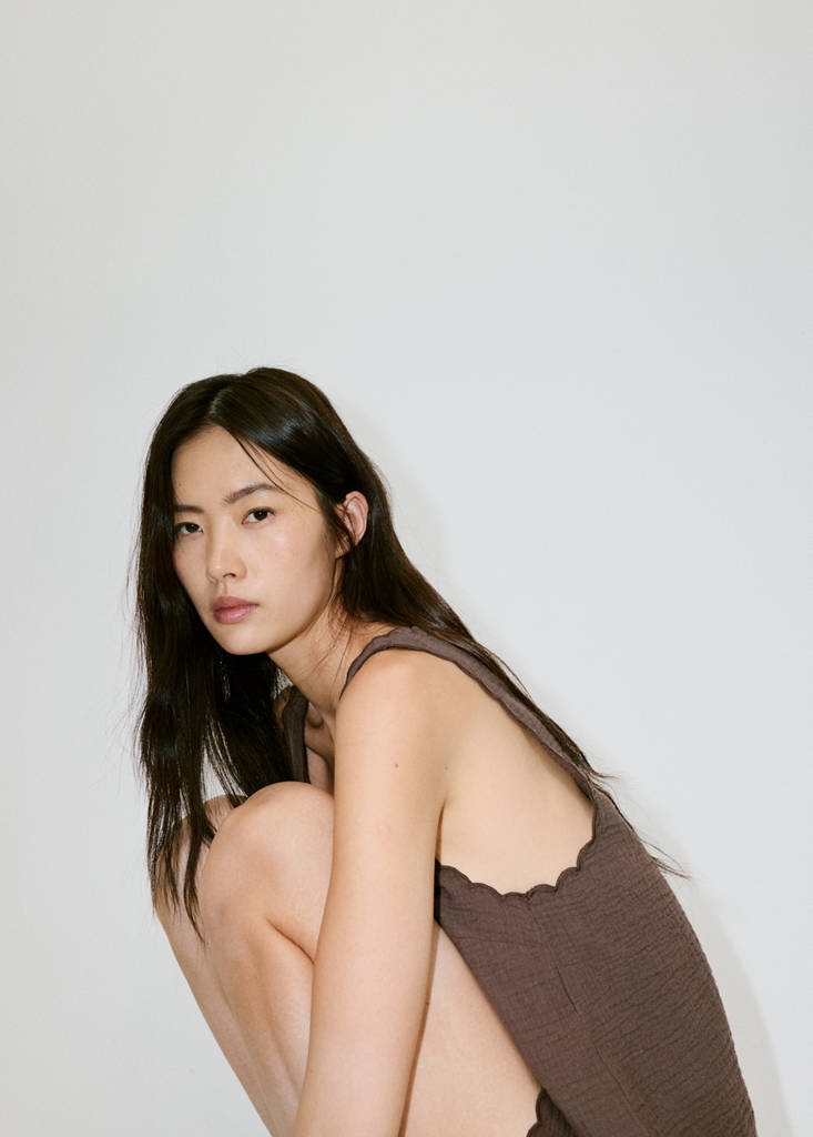 Double gauze top with ties