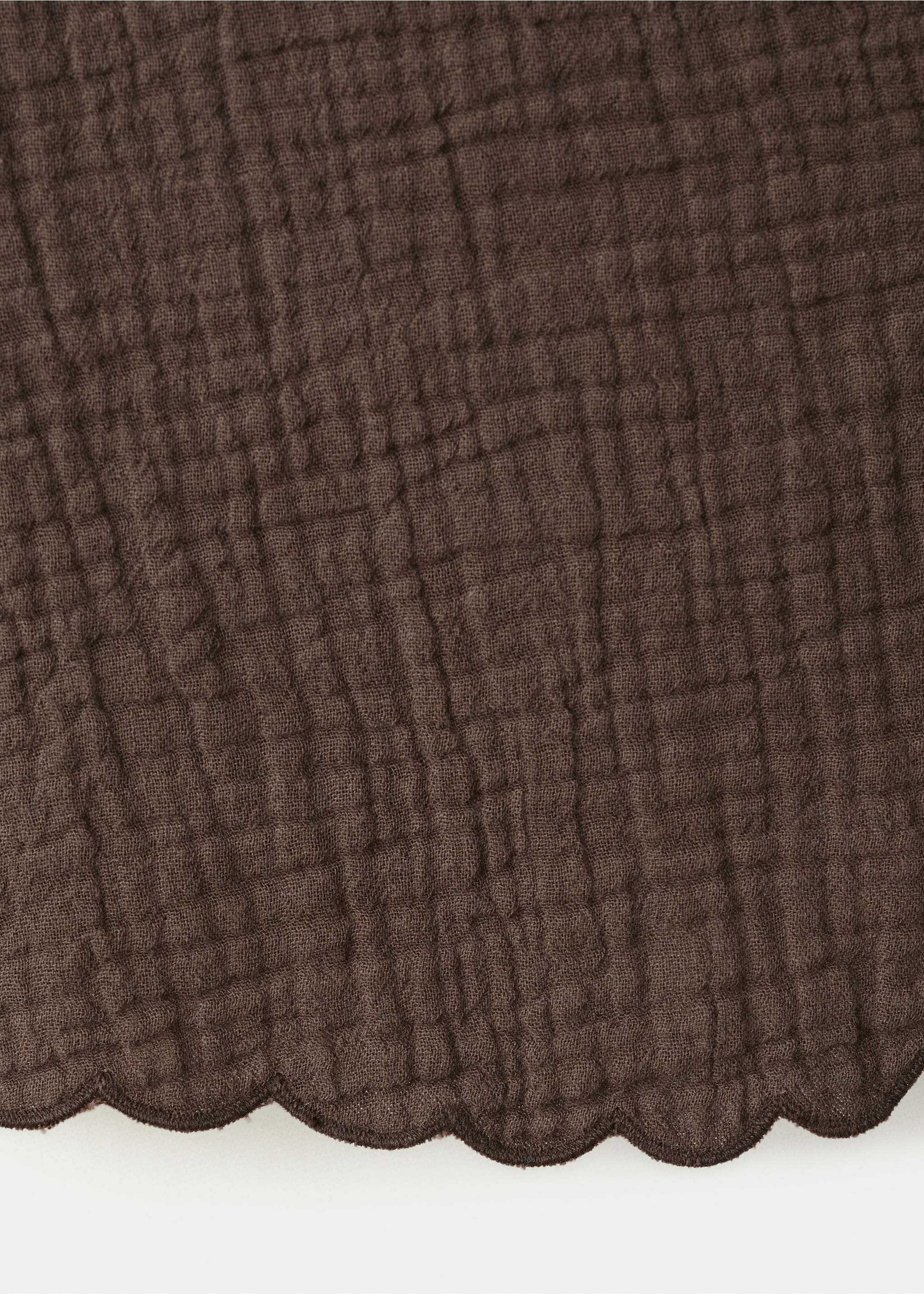 Double gauze top with ties - Details of the article 0, Chocolate. Ref: 37021374-00.