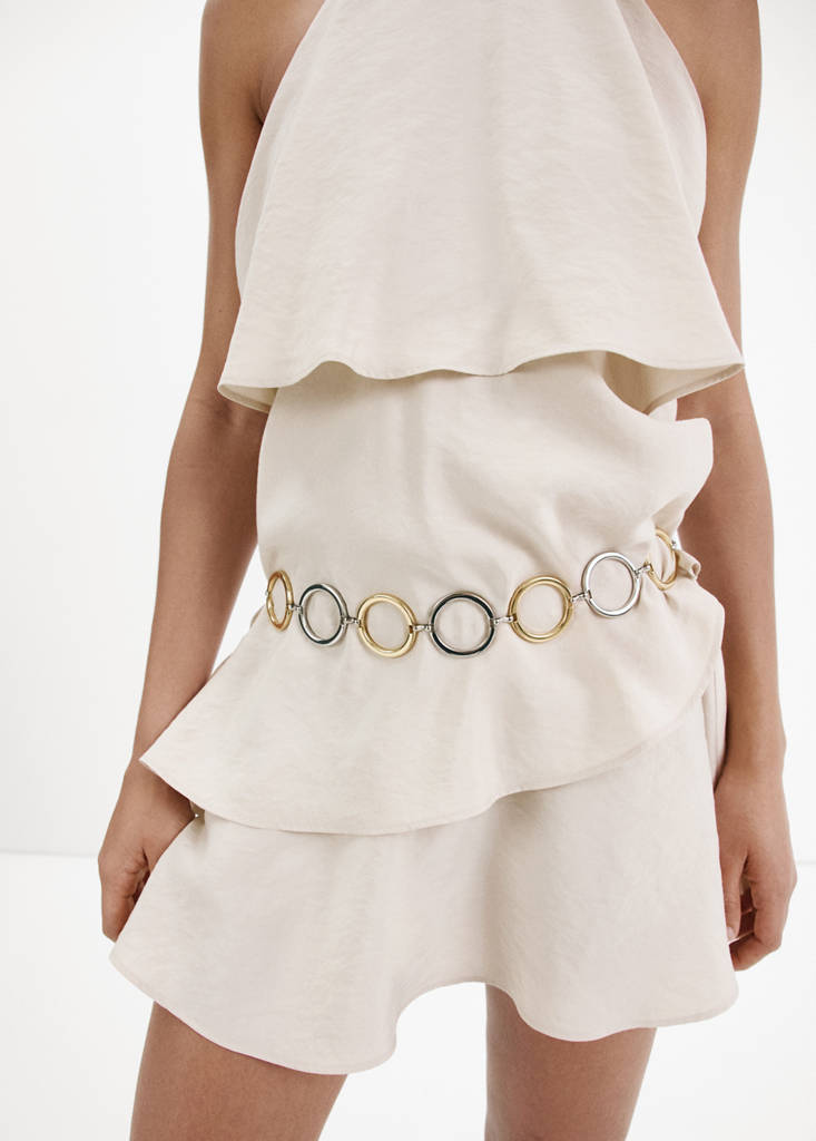 Modal ruffle dress — Ecru