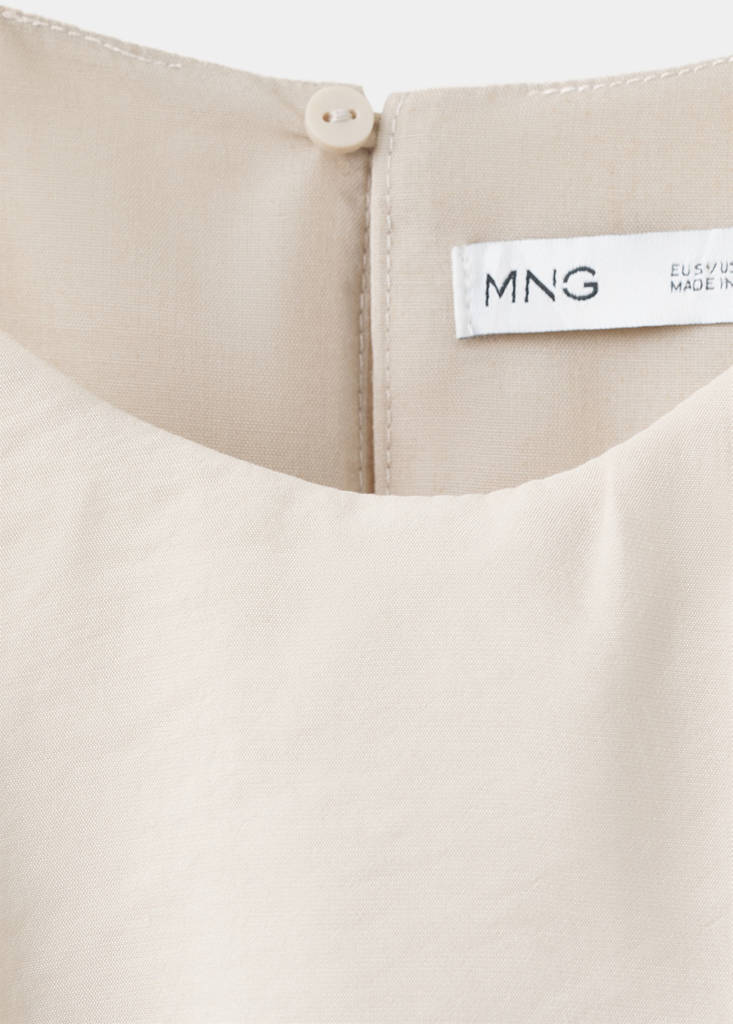 Modal ruffle dress — Ecru