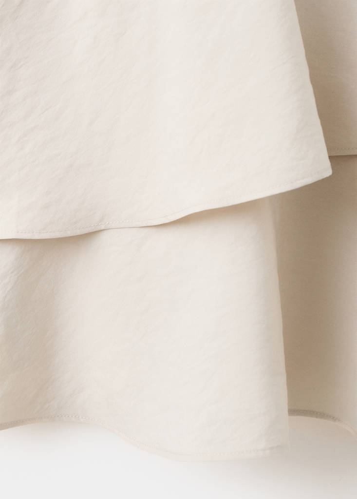 Modal ruffle dress — Ecru