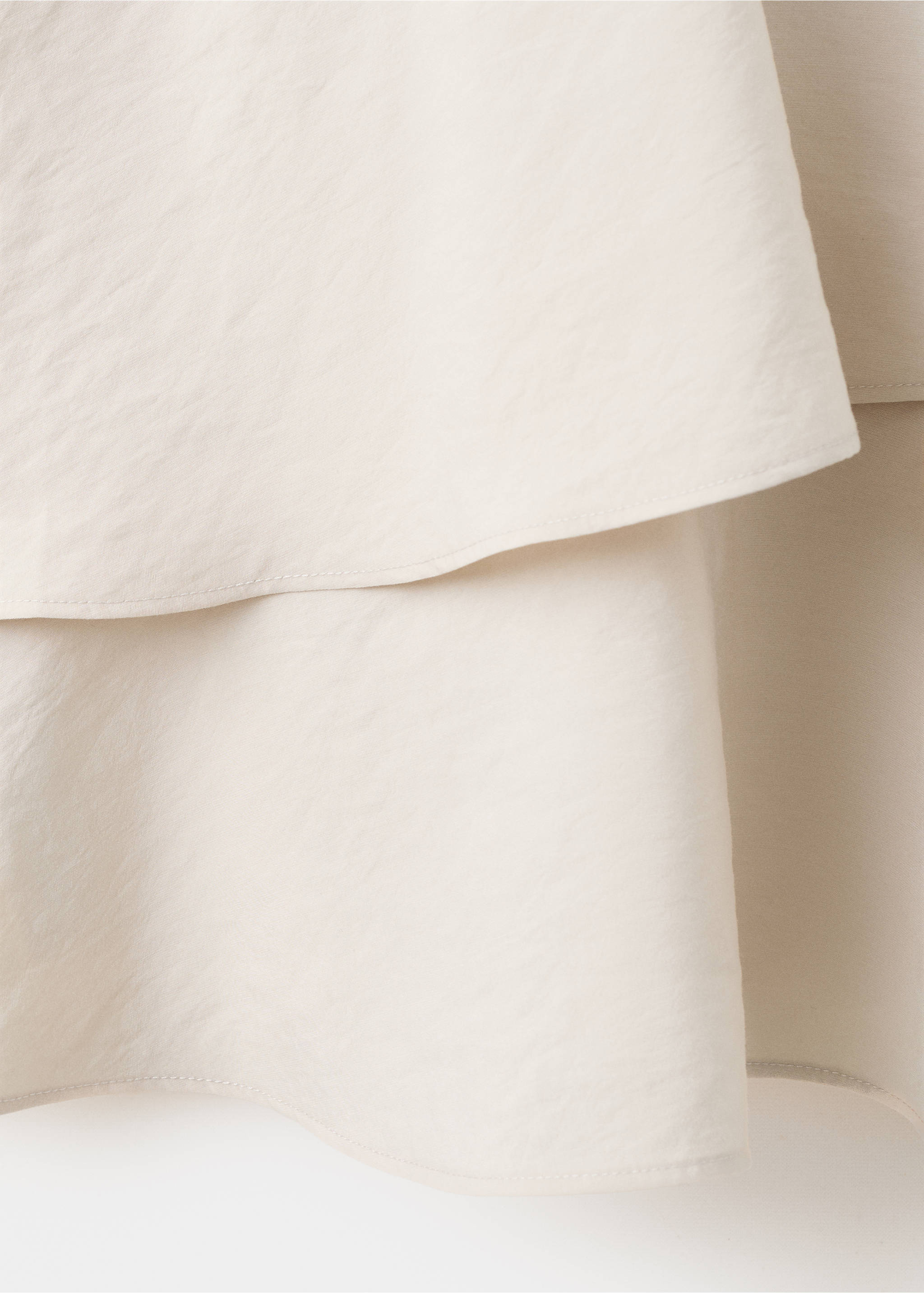 Ruffled modal dress - Details of the article 0, Ecru. Ref: 37021377-00.