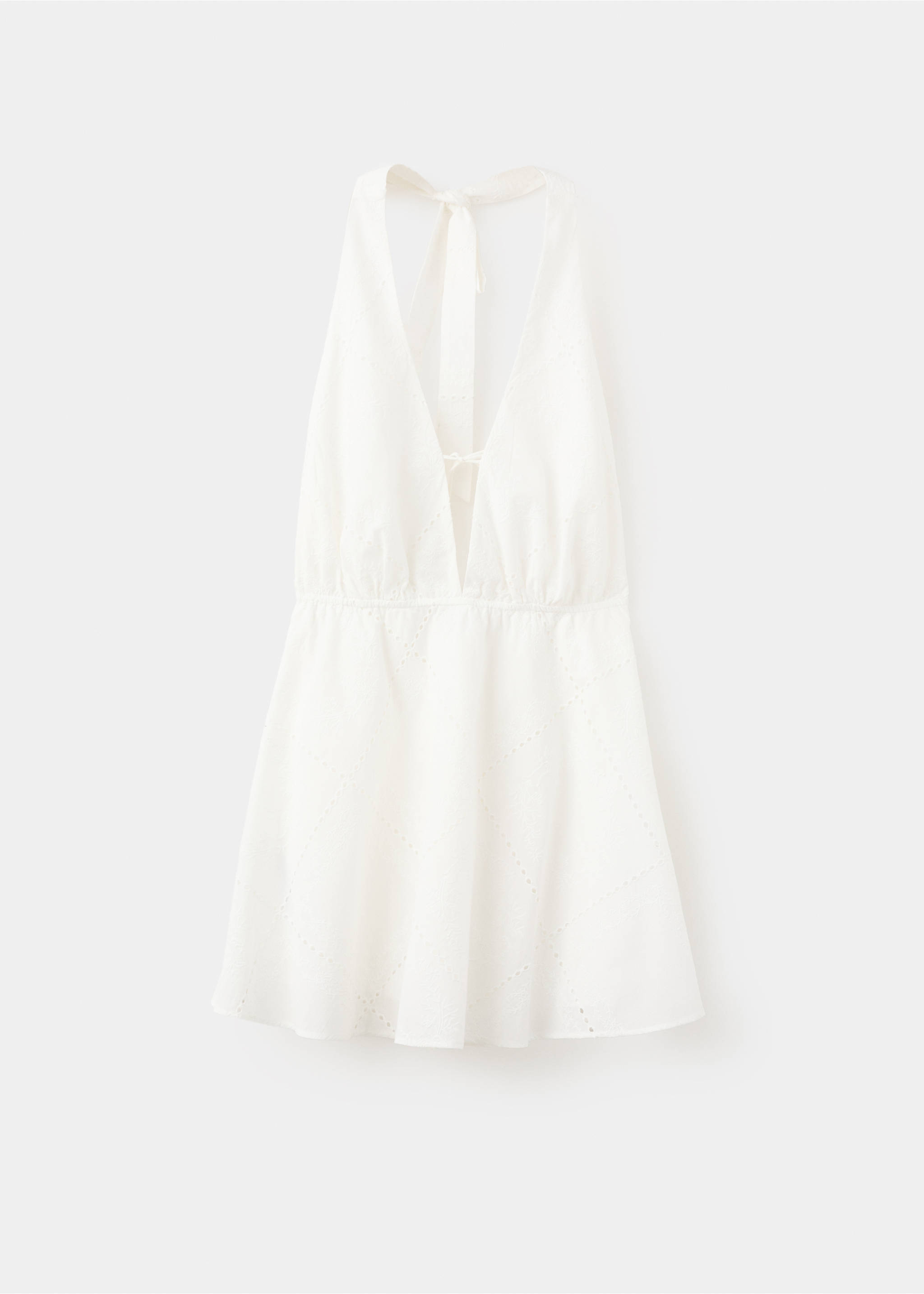 Vestido evasé bordados calados - Artículo sin modelo, Blanco. Ref: 37021379-00.