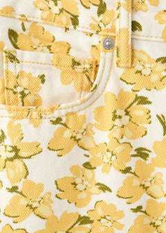 Straight-leg jeans with floral pattern — Yellow 9