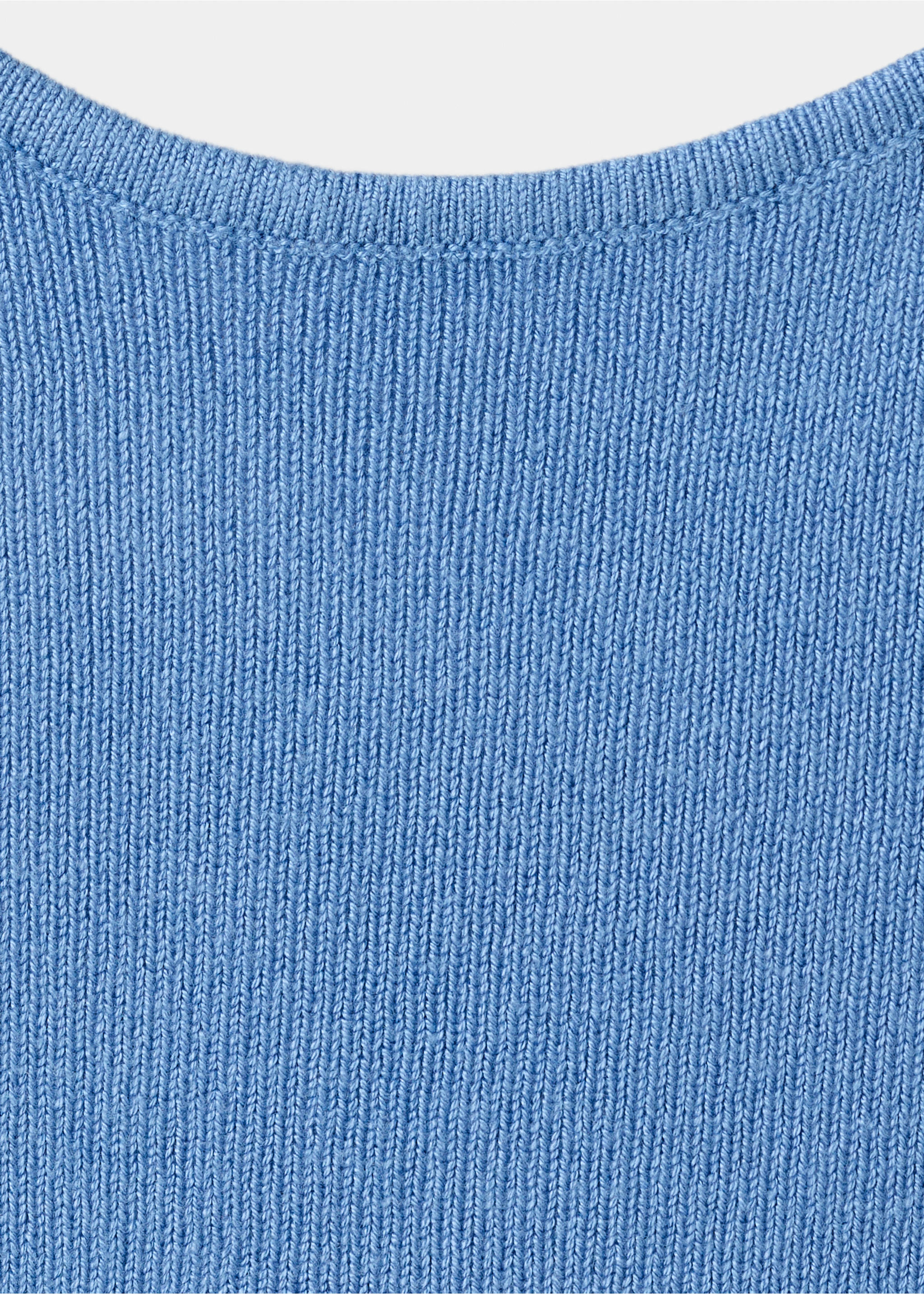 Open back knitted top - Details of the article 0, Blue. Ref: 37021382-00.