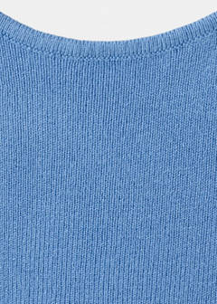 Open back knitted top — Blue 7