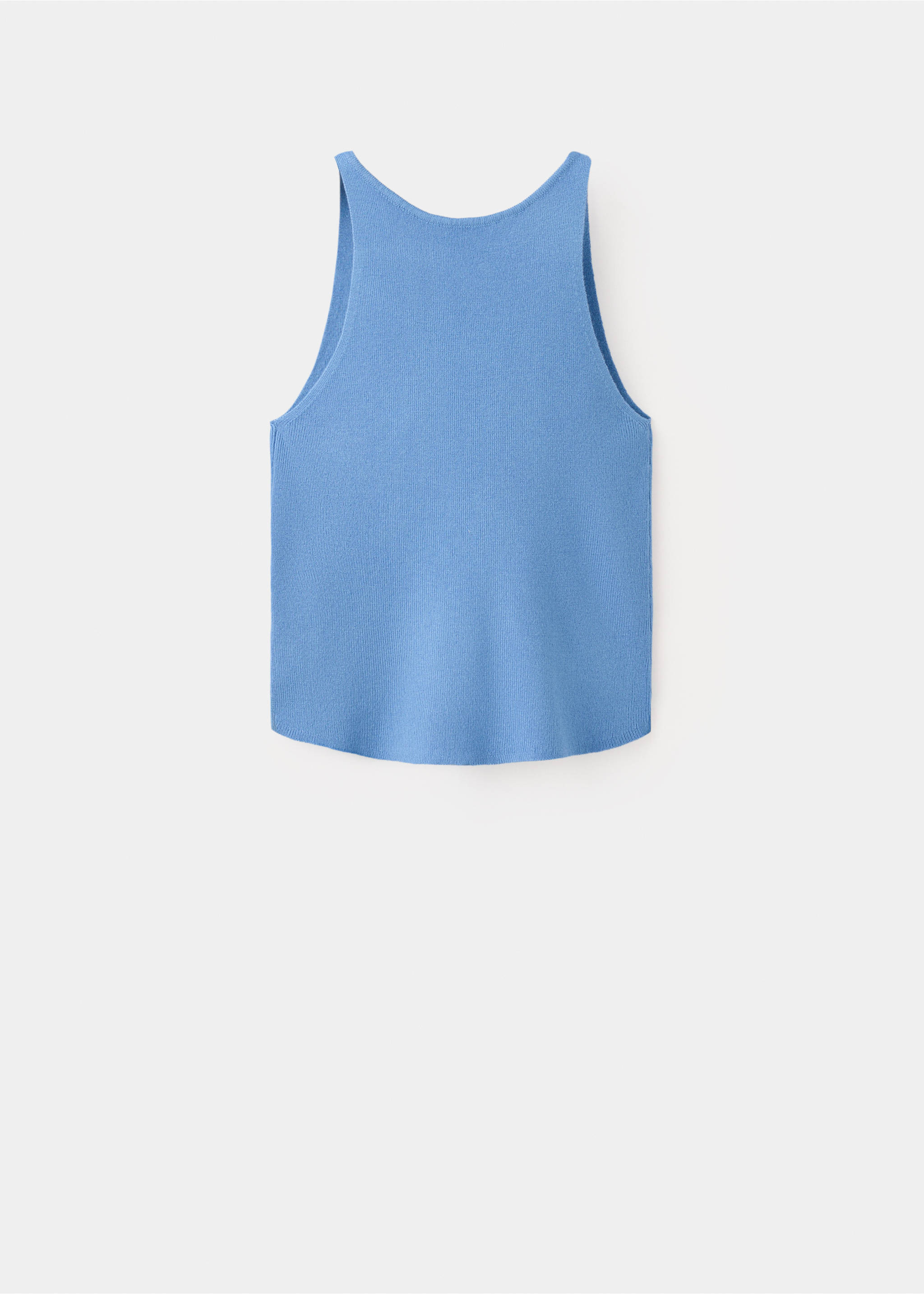 Open back knitted top - Article without model, Blue. Ref: 37021382-00.