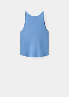 Open back knitted top — Blue 3