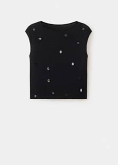 Short-sleeve sequin top — Black 5