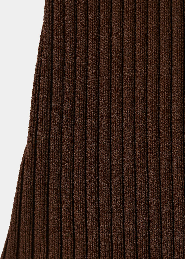 Ribbed studded top — Chocolate