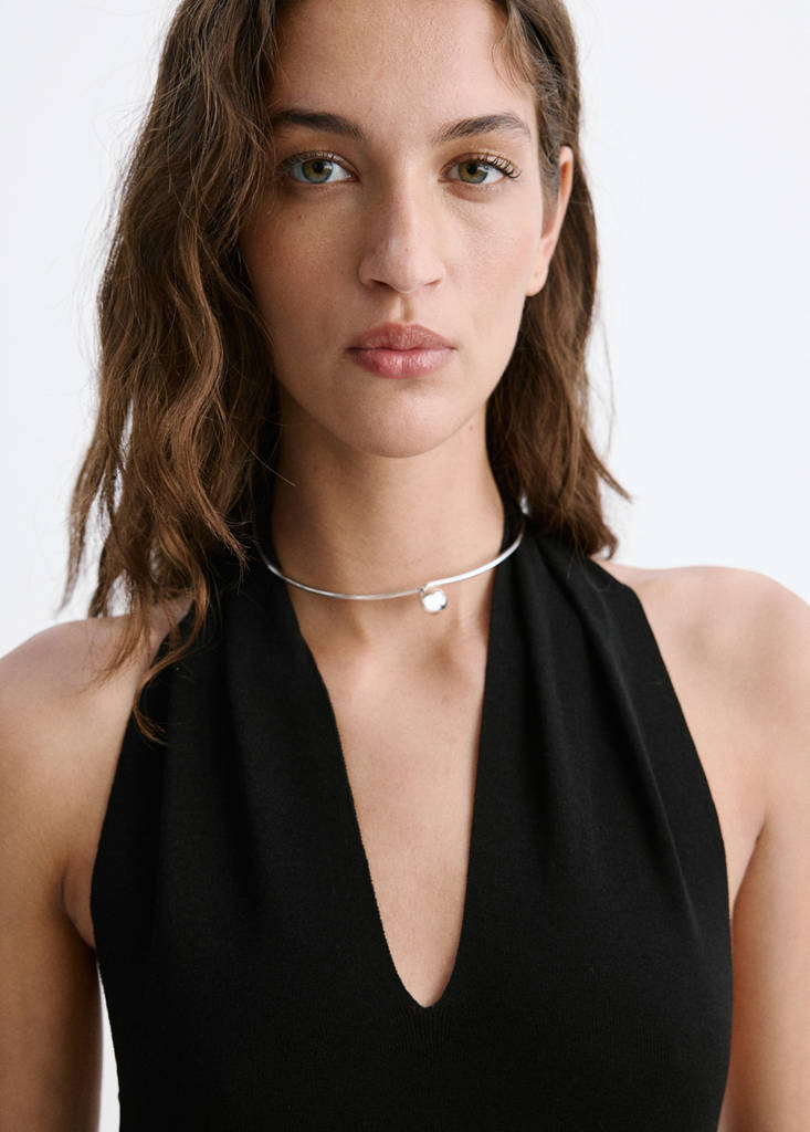 Halter dress with back detail — Black