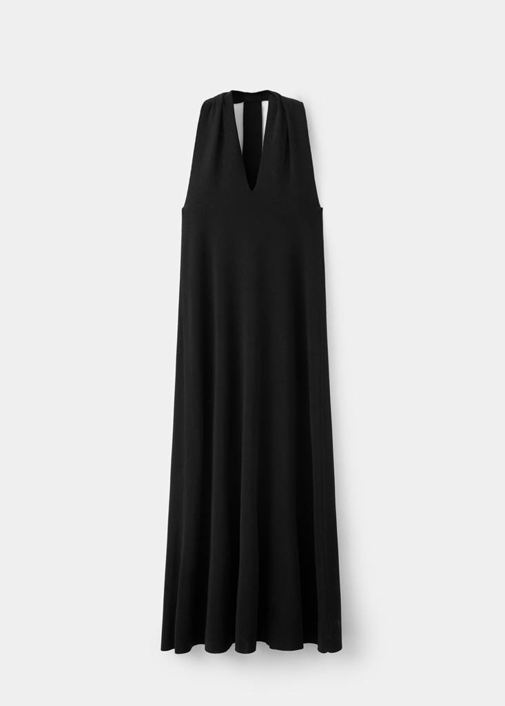 Halter dress with back detail — Black
