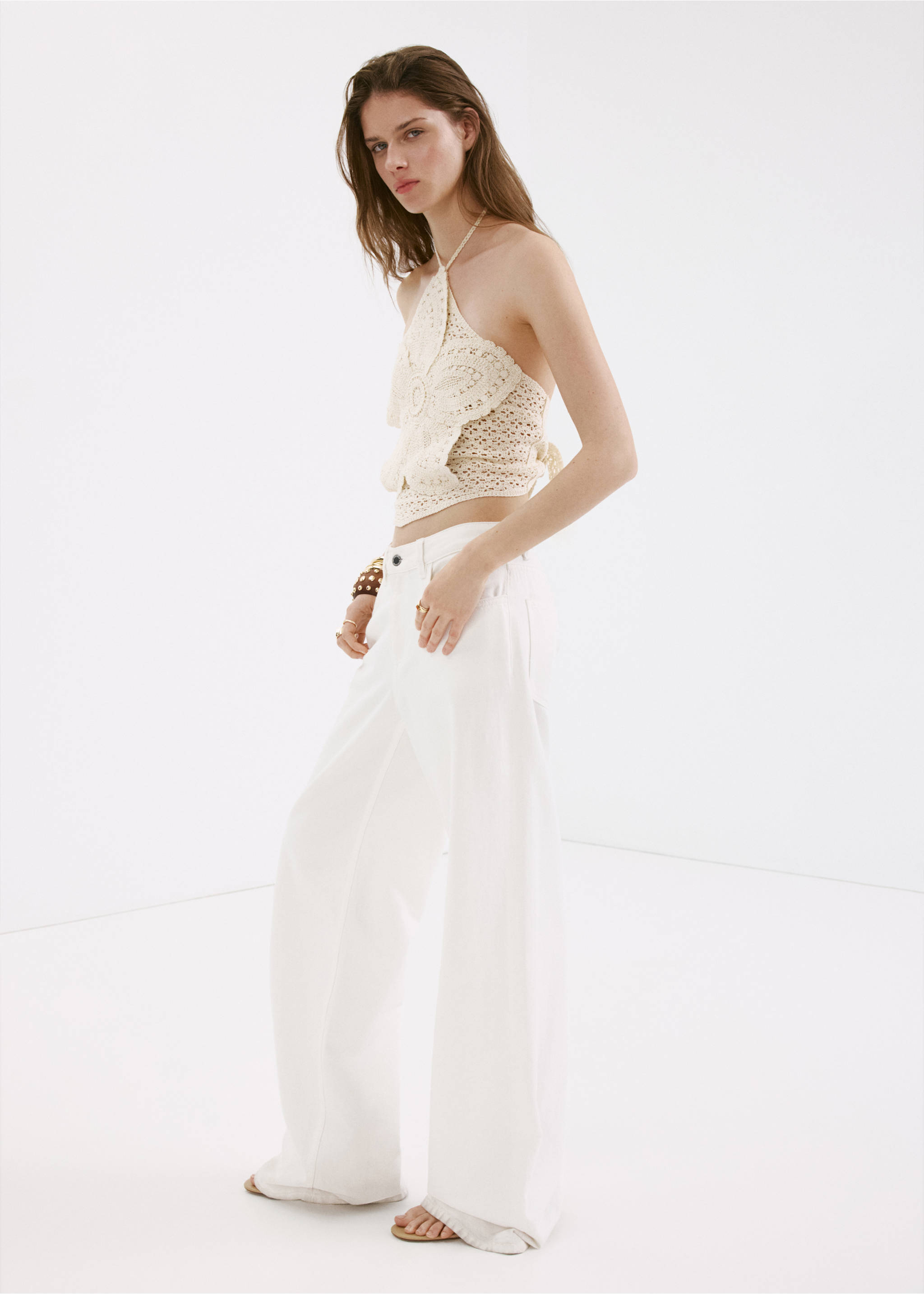 Crochet floral top - General plane, Ecru. Ref: 37021386-00.