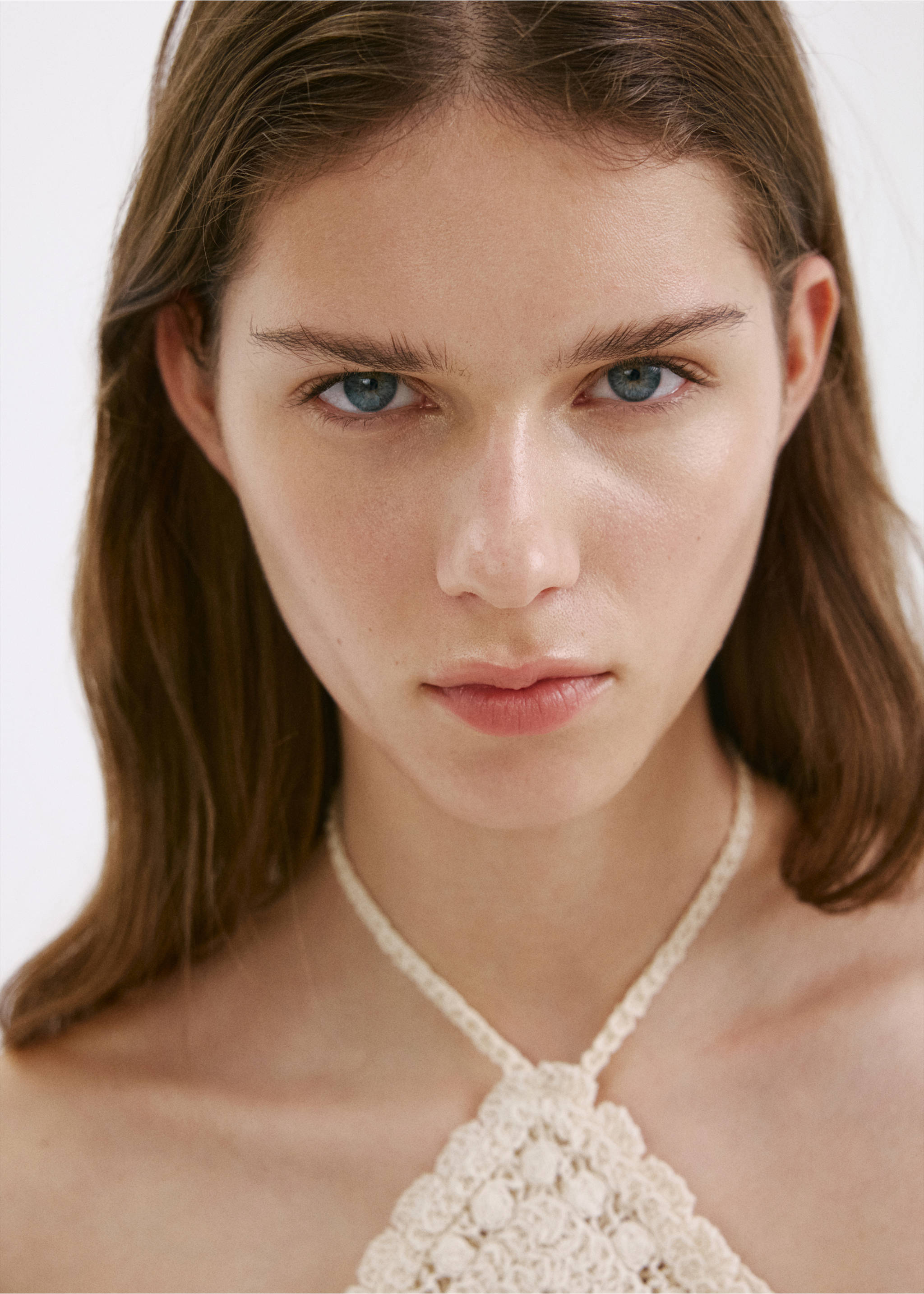 Crochet floral top - Details of the article 3, Ecru. Ref: 37021386-00.