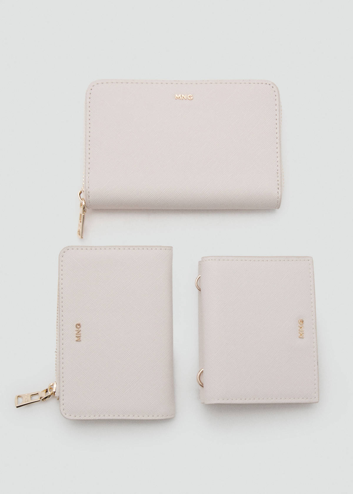 Small wallet with Saffiano effect — Ice Grey