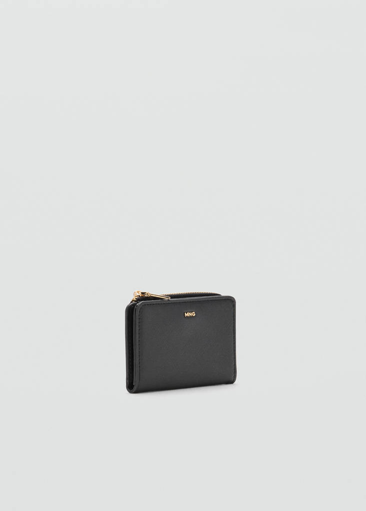 Small wallet with Saffiano effect — Black