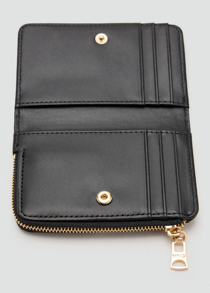 Small wallet with Saffiano effect — Black