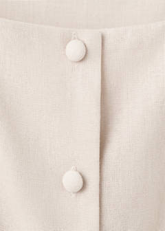 Linen cropped playsuit with belt — Sand 6