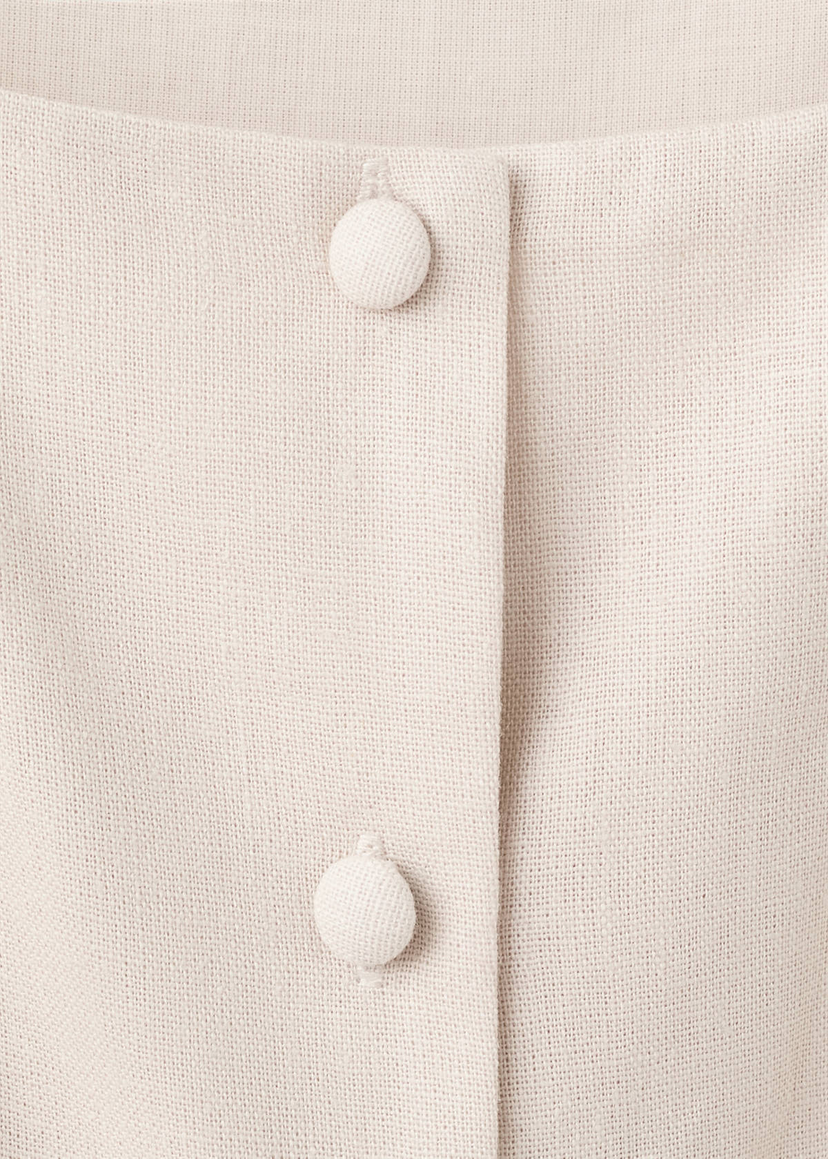 Linen cropped playsuit with belt — Sand