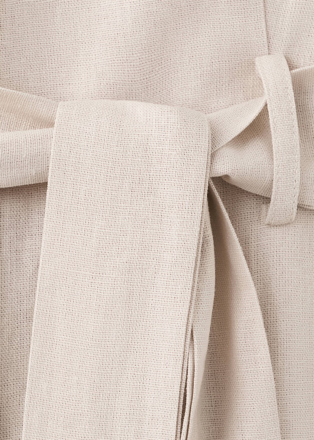 Linen cropped playsuit with belt — Sand