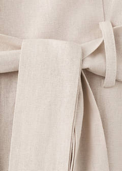 Linen cropped playsuit with belt — Sand 8