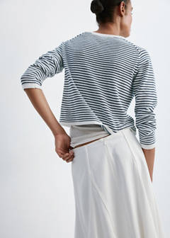 Knit striped sweater — Navy 3