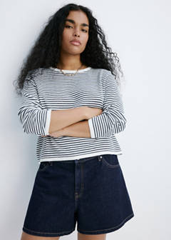 Knit striped sweater — Navy 7