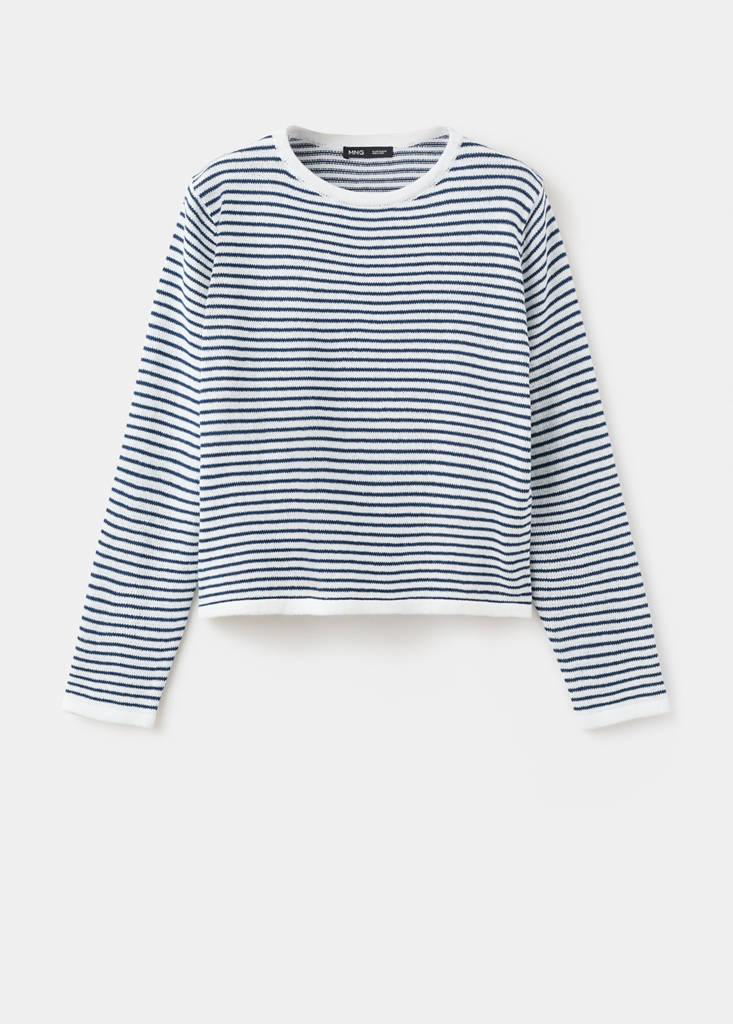 Knit striped sweater — Navy