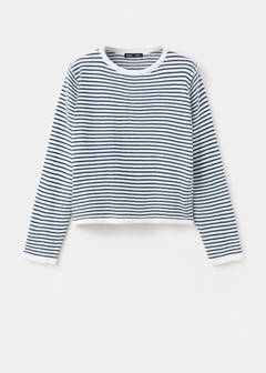 Knit striped sweater — Navy 8