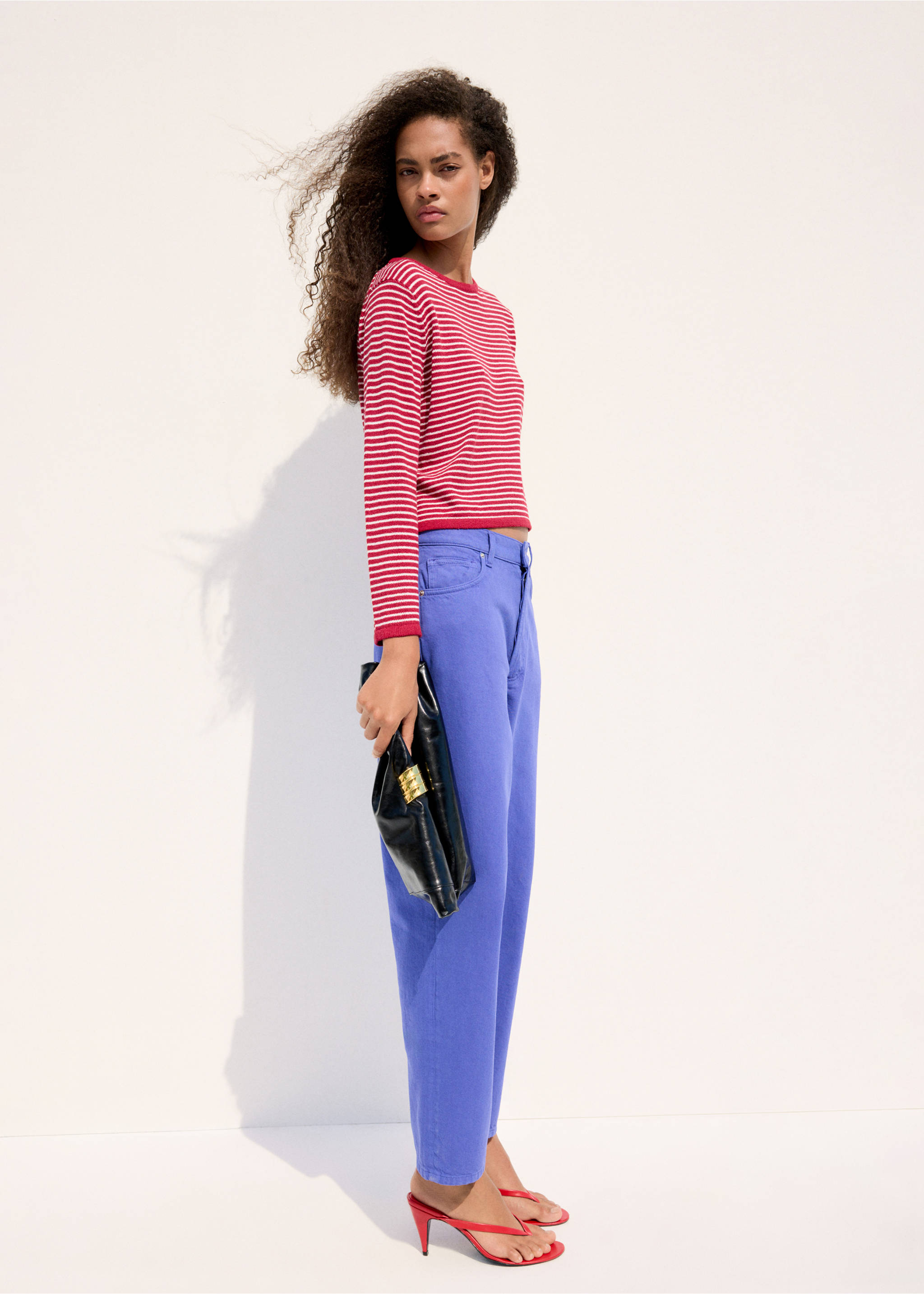 Knit striped sweater - General plane, Red. Ref: 37021391-00.