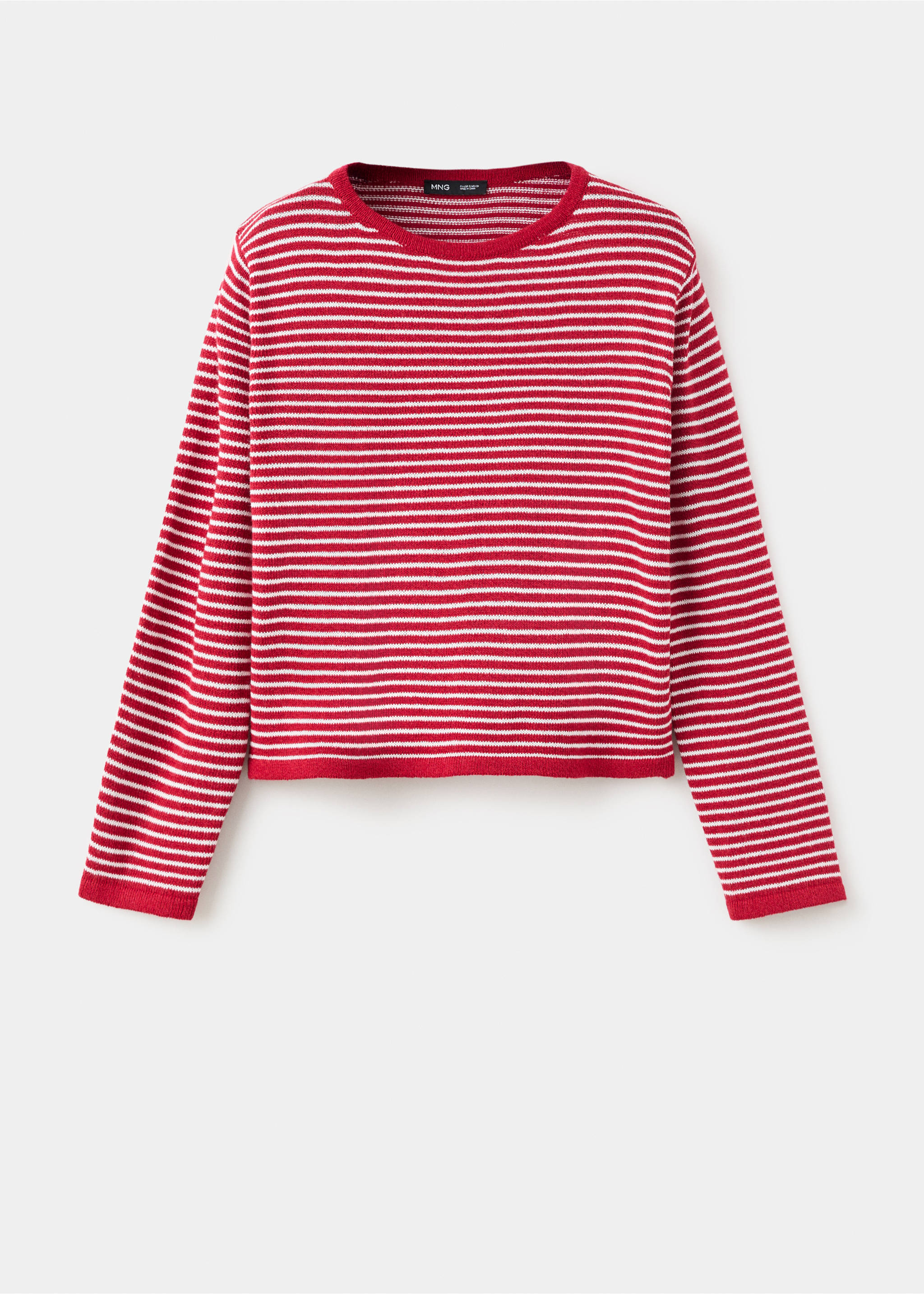 Knit striped sweater - Article without model, Red. Ref: 37021391-00.