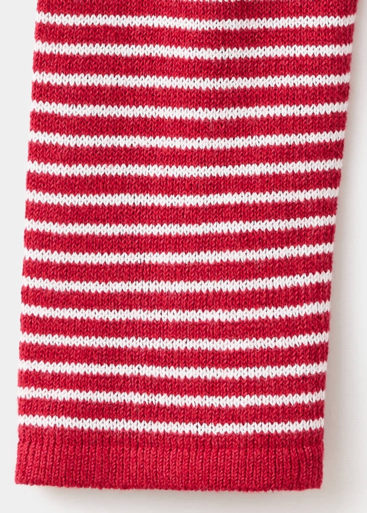 Knit striped sweater — Red