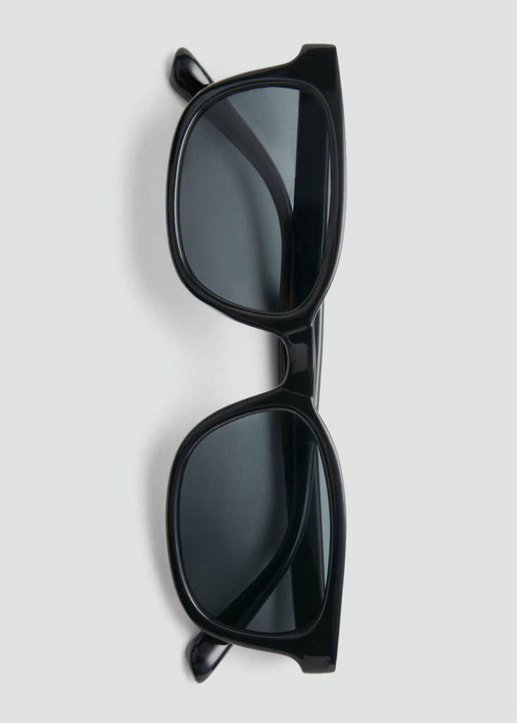 Rectangular acetate sunglasses — Black