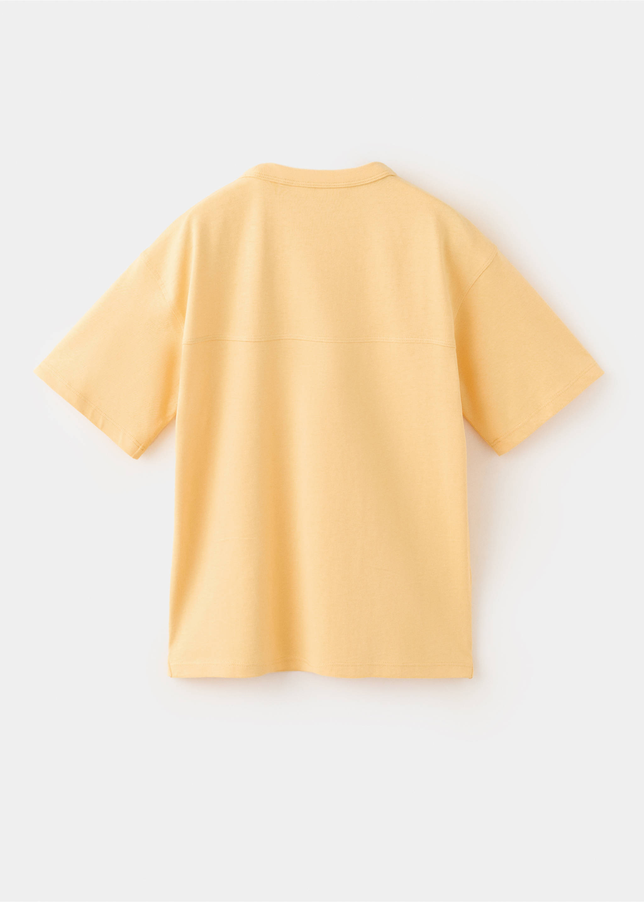 Camiseta algodón detalle bolsillo - Reverso del artículo, Amarillo. Ref: 37021400-00.