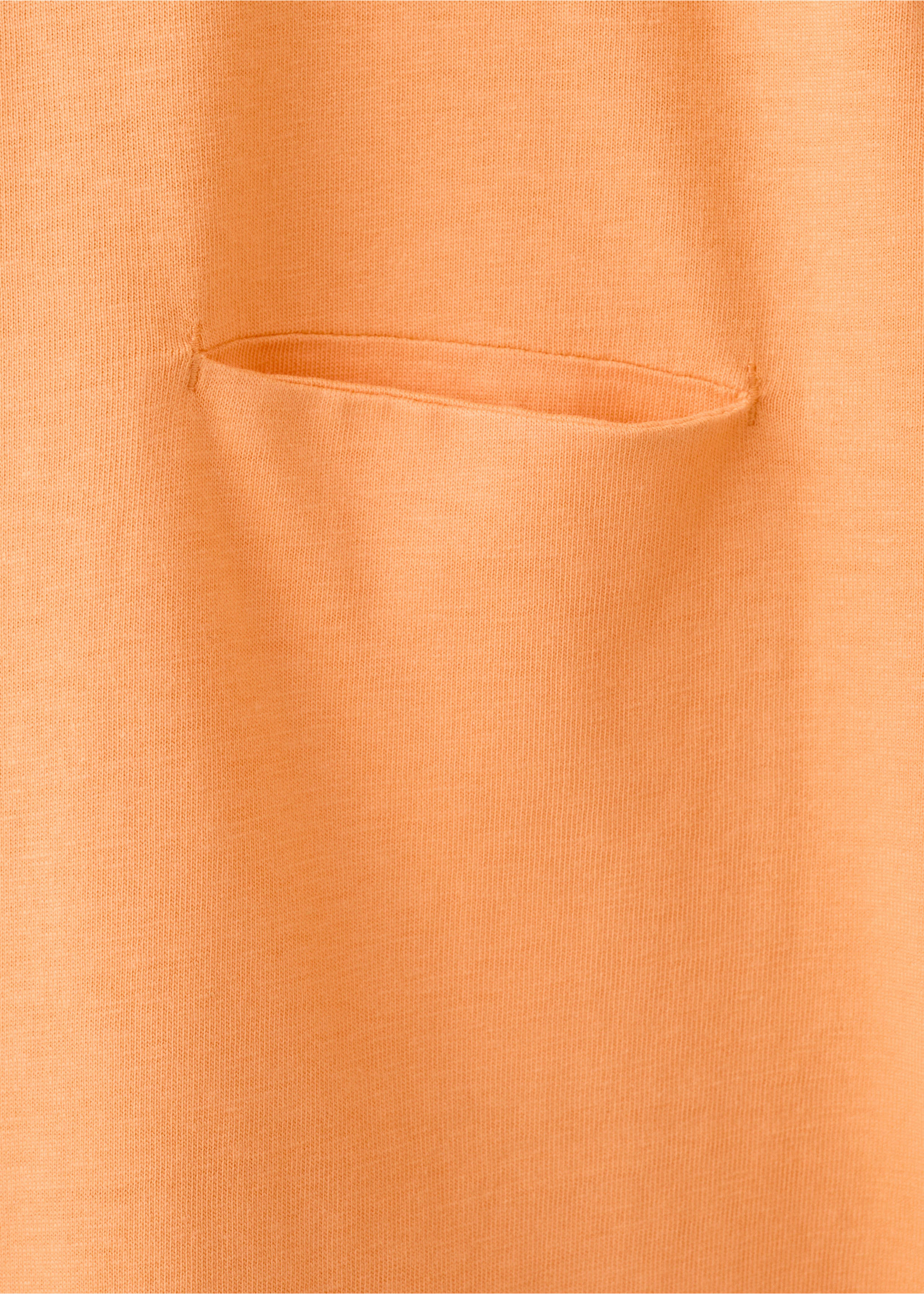 Cotton T-shirt with pocket detail - Details of the article 8, Neon Orange. Ref: 37021400-00.