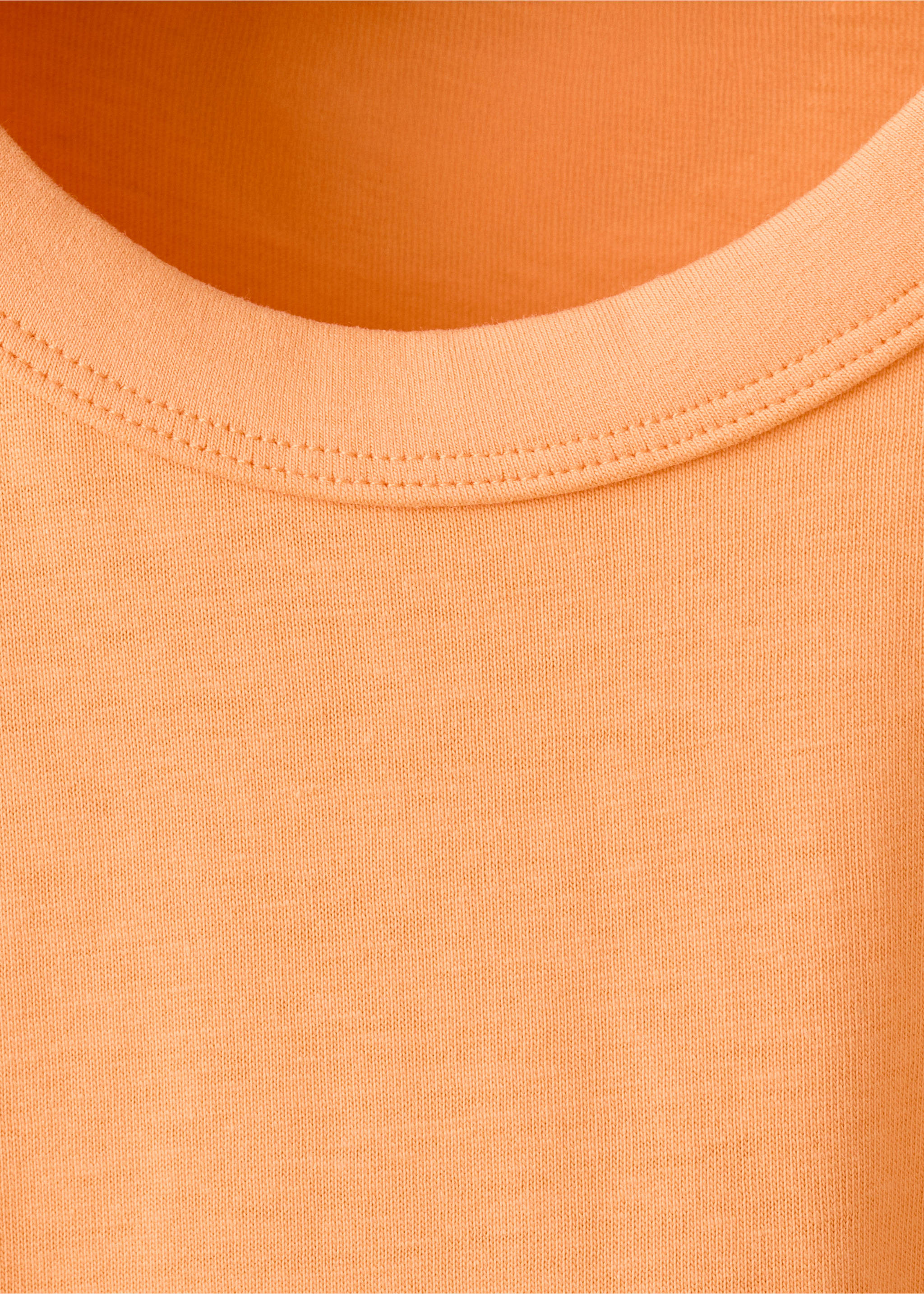 Cotton T-shirt with pocket detail - Details of the article 0, Neon Orange. Ref: 37021400-00.